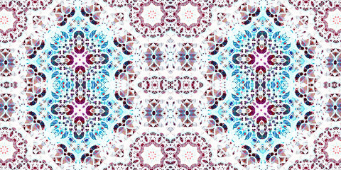 Seamless kaleidoscope pattern. The texture of the woven pattern. Endless pattern