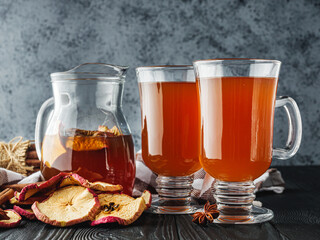 Organic Apple Uzvar Compote Fresh, Sweet, and Aromatic Vegan Drink with Citrus, Cinnamon, Dried Fruits