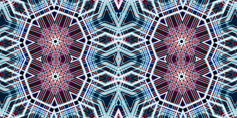 Seamless kaleidoscope pattern. The texture of the woven pattern. Endless pattern