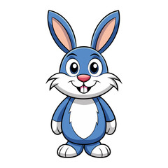 Playful cartoon bunny with a fluffy tail, standing on its hind legs