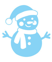 Snowman christmas winter clip art design on plain white transparent isolated background for card, shirt, hoodie, sweatshirt, apparel, card, tag, mug, icon, poster or badge