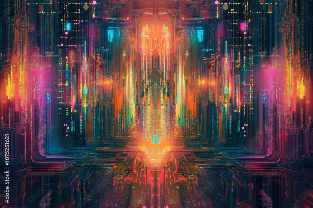 Aufkleber this is a futuristic quantum computing circuit