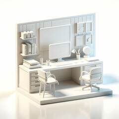 3D Modern Office Background Clear Desk Clarity Epiphany Concept Icon White Space for Text Advertisements Banners Perfect for Epiphany Theme Marketing and Design Projects