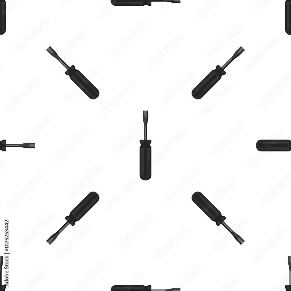 Poster chisel tip screwdriver repeating pattern on white background, ideal for hardware stores, diy project