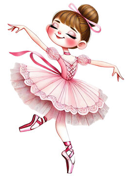 An illustration featuring a ballerina in mid-dance