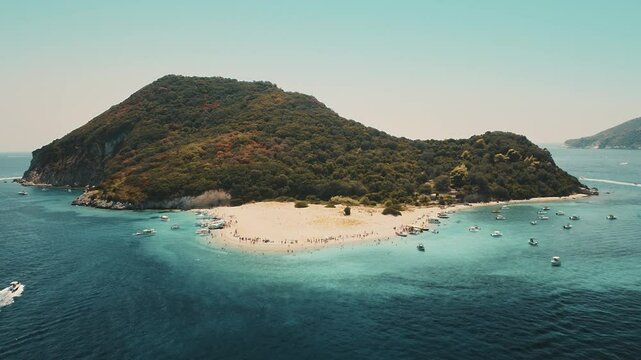 Also known as the Turtle island, Marathonisi in a wild natural islet few miles far from Zakynthos southern shoreline. Known for the warmth of its water is the perfect spot for Caretta-Caretta turtles.
