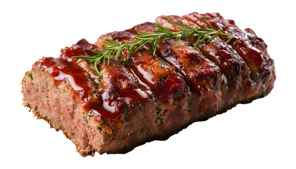 Baked delicious beef meatloaf on a transparent background. isolated background.