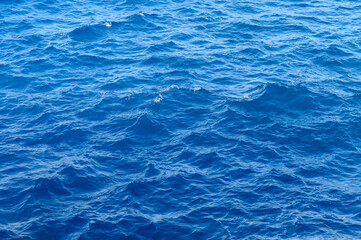 Vibrant blue sea dances under the sun at a serene coastal horizon, inviting tranquility and exploration.