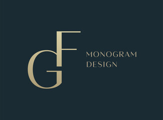 GF or FG letter logo icon design. Classic style luxury initials monogram.