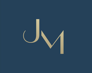 JM letter logo icon design. Classic style luxury initials monogram.