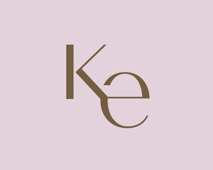 KE letter logo icon design. Classic style luxury initials monogram.