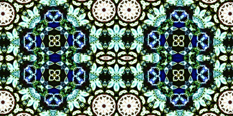Seamless kaleidoscope pattern. The texture of the woven pattern. Endless pattern