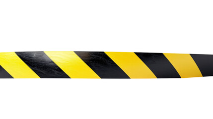 Horizontal black and yellow caution tape isolated on transparent background