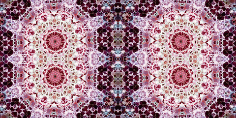 Seamless kaleidoscope pattern. The texture of the woven pattern. Endless pattern