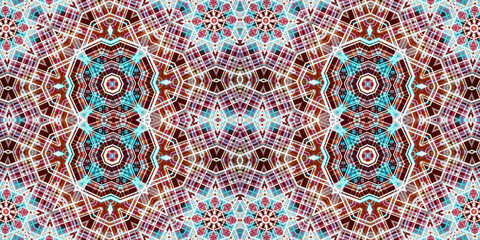 Seamless kaleidoscope pattern. The texture of the woven pattern. Endless pattern