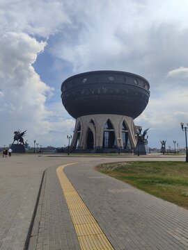Kazan Family Center "Chasha" with Surrounding Statues
