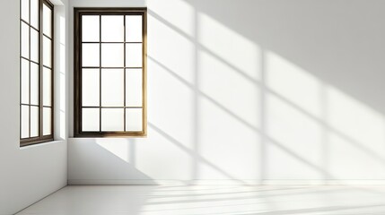 Small ventilation window in a minimalist room, allowing light and air flow, framed by white walls.