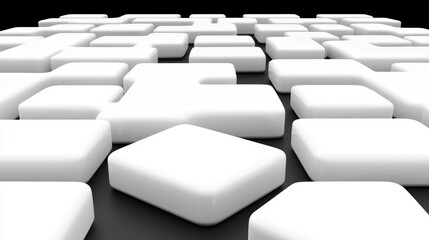Fototapeta premium Abstract White Cubes 3D Background Modern Design Geometric Shapes Technology Concept