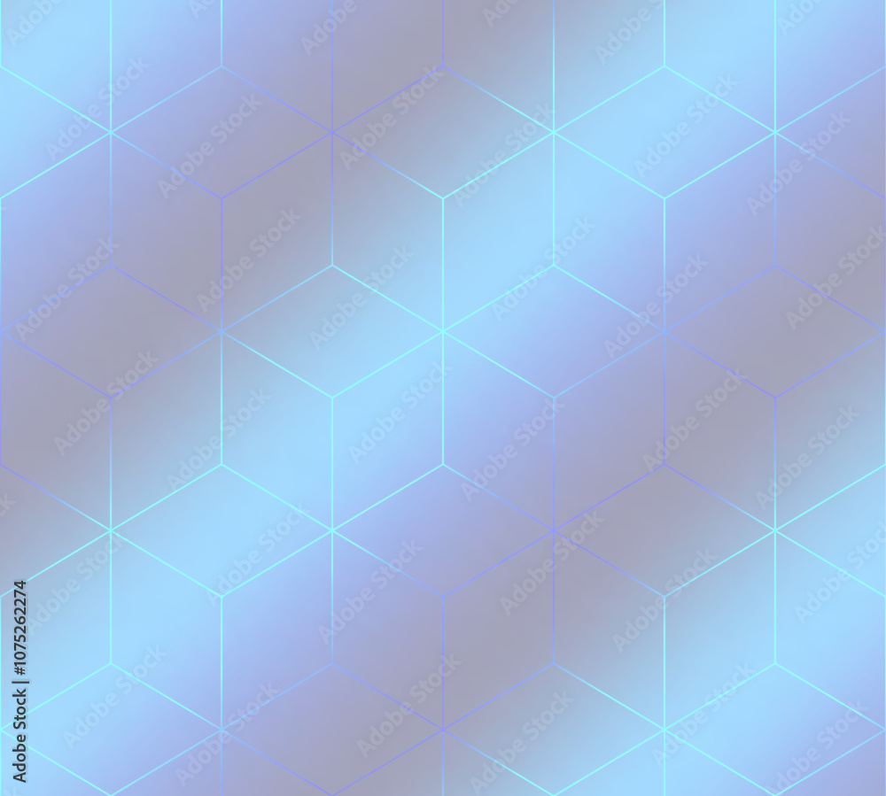 Poster Abstract cubes pattern vector blurred background