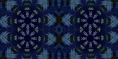 Seamless kaleidoscope pattern. The texture of the woven pattern. Endless pattern