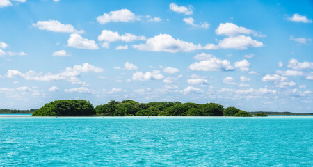 Laguna de Bacalar Lagoon in Mayan Mexico at Quintana roo