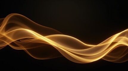 Golden Silk Waves on Dark Background