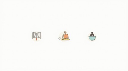 Naklejka premium Icons Representing World Religions