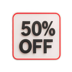 Fototapeta premium A bold 50percent off sale sign, perfect for marketing promotions and advertising discounts.