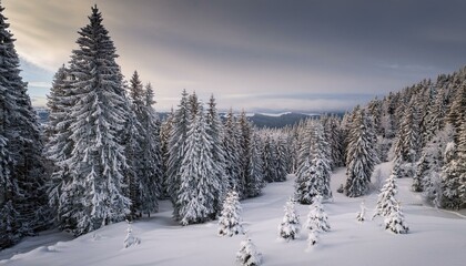 Fototapeta premium In the snowy mountains, you can find your inner peace. 