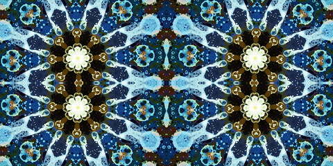 Seamless kaleidoscope pattern. The texture of the woven pattern. Endless pattern
