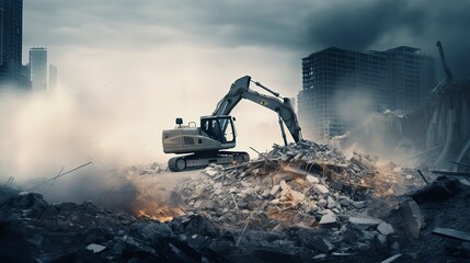 A photo of a construction site with a focus on demolish