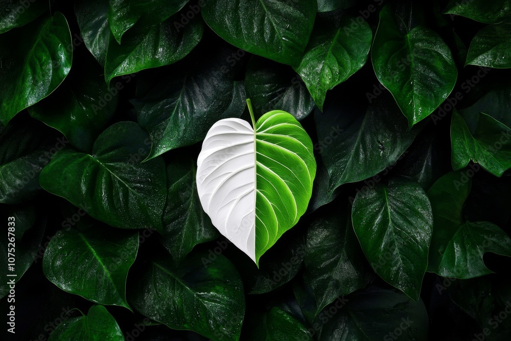 Poster a minimalist icon of a jungle leaf with simple lines, symbolizing nature and wilderness