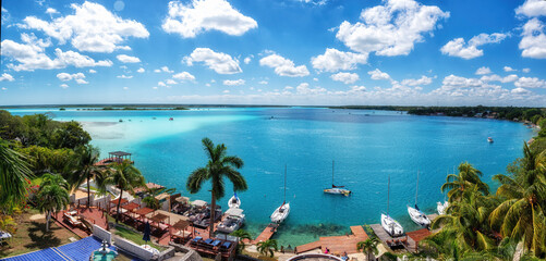 Bacalar Lagoon, the lagoon of seven colors, Quintana Roo, Mexico