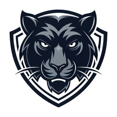Bold Panther Head Logo Shield Background for Sports Branding