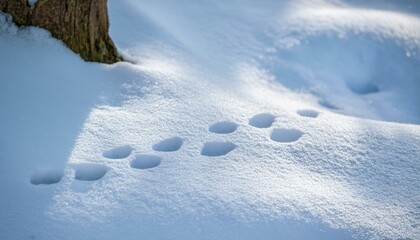 Small footprints left in the snow