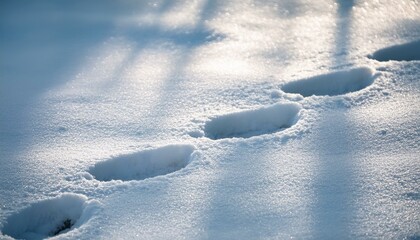 Naklejka premium Small footprints left in the snow