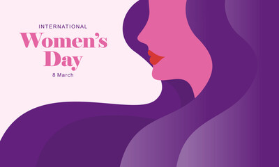 Happy International Women's Day Flat Design. Beautiful Women's Design for Background and Banner Template
