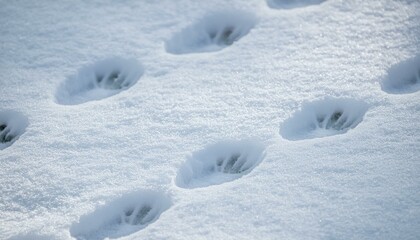 Small footprints left in the snow