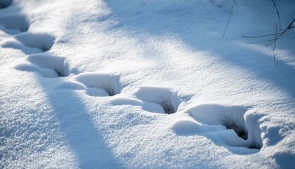 Small footprints left in the snow