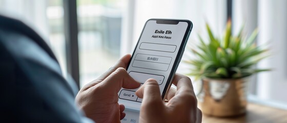 Online Registration Form on Smartphone Screen: Entering Personal Data