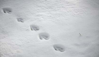 Small footprints left in the snow