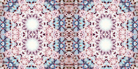 Seamless kaleidoscope pattern. The texture of the woven pattern. Endless pattern