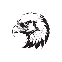 eagle head line art tattoo design hand drawn illustration