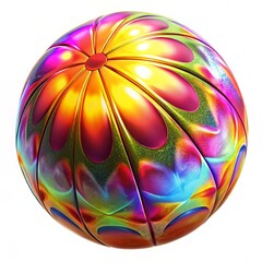 bright inflatable ball isolated on a white background