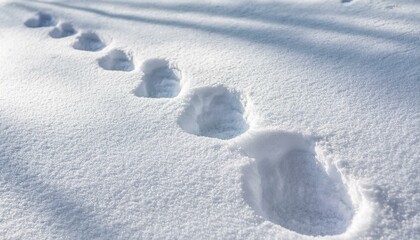 Small footprints left in the snow