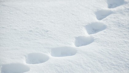 Naklejka premium Small footprints left in the snow