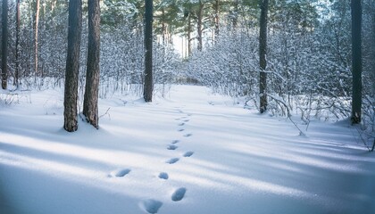 Small footprints left in the snow