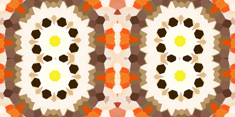 Seamless kaleidoscope pattern. The texture of the woven pattern. Endless pattern
