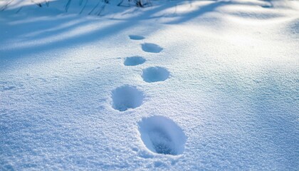 Small footprints left in the snow