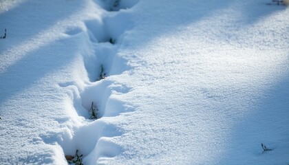 Small footprints left in the snow
